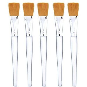Maskerborstels Gezichtsmasker Borstel Cosmetische Gereedschap met Transparant Plastic Handvat 5 Stuk