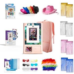 HP Sprocket Fotohokje Instant kleurenfotoprinter (Roze) + Zink Papier (100 vellen) + Brillen (6) + Boas (6) + Roze Hoed (1) & meer