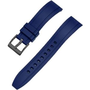 Jeniko Quick Release Fluororubber Horlogeband 20mm 22mm 24mm Waterdicht Stofdicht FKM Horlogebanden For Heren Duikhorloges(Color:Blue black,Size:20mm)