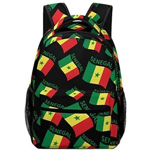 Vlag van Senegal Mode Rugzak Lichtgewicht Rugzak Schouders Dagrugzak Voor Reizen Werk Kantoor Camping