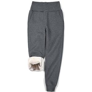 Dames Winter Warme Joggingbroek Super Dikke Sherpa Gevoerde Atletische Joggingbroek Met Zakken Thermische Fleece Gevoerde Broek Joggerbroek Trainingsbroek Met Trekkoord For Dames (Color : Dark gray,