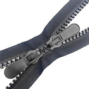 10 # 60-120 cm enorme tweerichtingsscheiding zwarte plastic ritsen voor naaien, katoenen kleding, winterjas zware ritsen bulk (65 cm)
