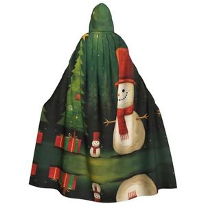 DURAGS Kerstboom, sneeuwpop, uniseks, Halloween-kostuum, cape voor volwassenen, feestdecoratie, mantel met capuchon, voor alle gelegenheden