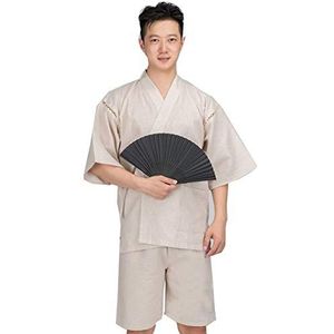 Jinbei heren Japanse stijl ochtendjas kimono pyjama pak [maat XL], Kleur 15, XL