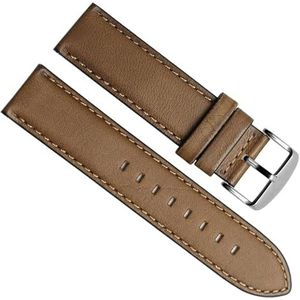 dayeer Quick Release-polsband voor Huawei Watch GT Horlogeband Echt lederen horlogeband voor Hamilton (Color : Sand Silver Clasp, Size : 22mm)