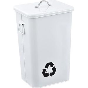 Afvalbak 5,8 gallon buiten prullenbak met deksel metaal ijzer prullenbakken recycling rechthoekige vuilnisbak binnen/buiten afvalbakken Draagbaar