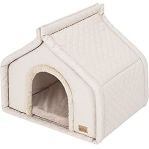 Hondenhok, kattenhok, hondenmand, kattenmand, hondenhuisje, kattenhuis, hondenkussen, kattenkussen, huisdierhok, groot R1, 42 x 32 cm, beige