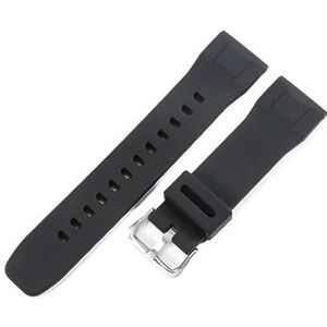 Siliconen Horlogeband geschikt for Casio PRG-650 PRW-6600 Prg600 Protrek Serie Bergbeklimmen Waterdicht Transpiratie Horlogeband 24mm (Color : Black-Steel-K5, Size : 24mm)