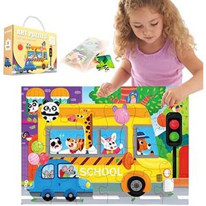 Vloerpuzzel, Houten Puzzel Grote Grootte, 60 Stuks Peuter Puzzels Voor Kleuters Leren Educatieve Puzzels Speelgoed Voor Jongens En Meisjes Leeftijd3+