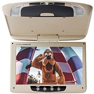 9/11 Inch AV Auto Monitor 12-24V Auto Dak Mount Monitor Lcd-scherm Flip Down Plafond Display LED video-ingang Omkeren Achteruitrijcamera Achterbankmonitor(9 inch beige AV)
