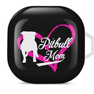 Proud Pitbull Mom Earbuds Case Compatibel met Samsung Hard Shell Beschermhoes Wit-Stijl