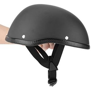 Retro motorhelm, halfgezichtshelm, motorfiets halfgezichtshelm, motorhelm exquise heren retro halfgezichtshelm mat zwart voor de meeste motorfietsen