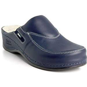 Batz FC10 Licht en Flexibel Handgemaakte Hoogwaardige Lederen Sandalen Klompen Muiltjes Pantoffels Schoenen Dames, Blauw, EU 38