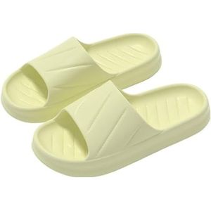 Zomerbadkamerslippers Binnen antislip Zachte huisslippers Paar pantoffels Platte schoenen (Color : Green, Size : 40-41(fit 39-40))