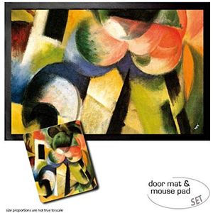 1art1 Franz Marc, Small Composition II, House With Trees, 1914 Deurmat (60x40 cm) + Muismat (23x19 cm) Cadeauset