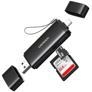 UGREEN - USB Kaartlezer - Zwart - USB A en C - Ondersteunt tot 2TB