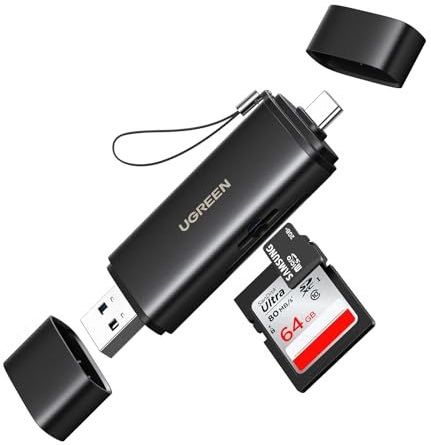 UGREEN - USB Kaartlezer - Zwart - USB A en C - Ondersteunt tot 2TB
