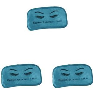 3 set Duurzame Wimper Extension Voorhoofd Pad Microfiber Extension Houder Lade Zacht Blauw, 9 x 19 cm