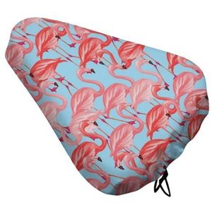 Tropische Roze Flamingo Gedrukt Fiets Seat Cover Waterdichte Fiets Seat Pad Covers Beschermende Kussen Zadel Cover Voor Mannen Vrouwen