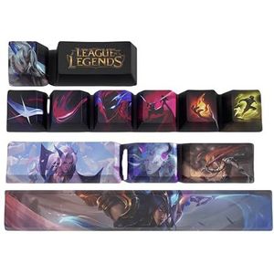 PHJEDXCM LOL toetsenborddoppen PC Gaming Mechanische Toetsenbord Numpad Enter Keycap Aangepaste Keycaps Laser Gegraveerd Laser Gegraveerd Met Elk Portret Passief en Vaardigheden Fit met Elk Mechanisch
