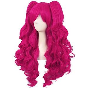 Pruik Pruiken Pruik 28 ""/70 Cm Lang Krullend Clip Op Paardenstaarten Cosplay Pruiken Voor Meisjes Kostuum Party Kostuum Party Christamas Accessoire Pruik Voor Dagelijkse Feestkleding (Color : J, Siz