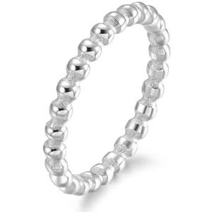 Maat 5-11 Dameskralenring 2 mm roestvrij staal Stapelbare ring Damesringen Sieraden Geschenken (Color : Silver_11)