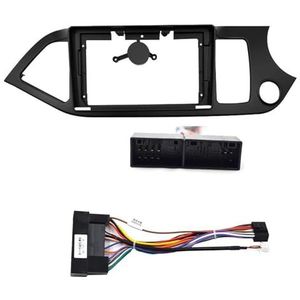 Autoradiopaneel Voor Kia Voor Picanto Voor Morning 2011+ 9 Inch Dashboard Autoradio Stereo Gps Mp5 Android-speler 2-DIN Hoofdunit Paneel Navigatieframe Autoradioframe(RHD with Cable)