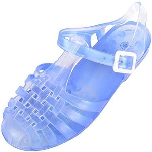 ABSOLUTE FOOTWEAR Dames Casual Slip On Zomer Vakantie Strand Jelly Sandalen Flip Flops Platte Schoenen, Blauw, 38 EU