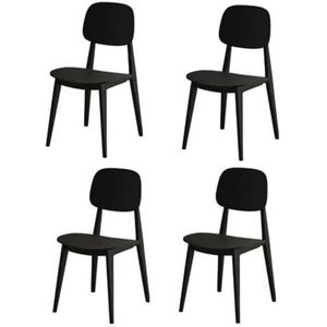Set van 4 tuinstoelen Kunststof stapelbare stoelen van PP Terrasstoelen met hoge rugleuning Bistrostoelen Scandinavische keukenstoelen Moderne tuinmeubelstoelen 08