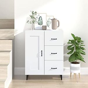 LAPOOH Wit dressoir, 69,5 x 34 x 90 cm, van meerlaags hout, dressoir voor woonkamer, modern dressoir, ruimtebesparend, voor keuken/woonkamer (SPU:812231)