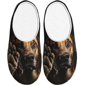 GUOLGP Hond Dier Pet Paw Print Leuke Wasbare Huis Slippers met TPR Zool Unisex Indoor Outdoor Reizen schoenen, Zwart, 37.5 EU