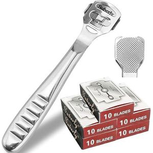 52 Stuks Eelt Scheerapparaat Set, 50 Vervanging Plakjes Blades 1 Rvs Eelt Scheerapparaat en 1 Voet Bestand Hoofd Voetverzorging Gereedschap Harde Droge Huid Remover Voor Hand Voeten