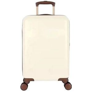 Harde bagage Herenkoffer Dameskoffer PC met spinnerwielen TSA-slot Rolbagage (Color : White, Size : 20"")