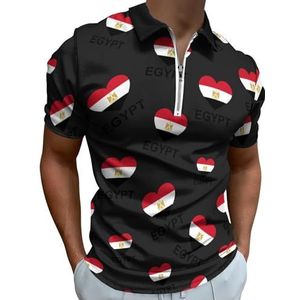 Liefde Egypte Half Zip-up Polo Shirts Voor Mannen Slim Fit Korte Mouw T-shirt Sneldrogende Golf Tops Tees 6XL