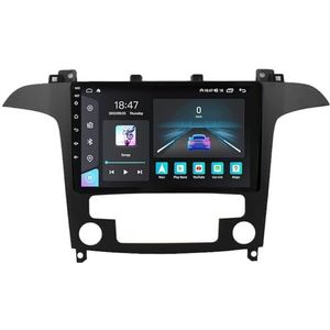 Android 14 GPS Navigation Stereo voor Ford S-MAX S MAX 1 2006-2015 9 Inch 2 Din Car Stereo Radio met CarPlay AHD Omgekeerd beeld Bedieningselementen op het stuur Bluetooth(AT,A1 1G+32G)