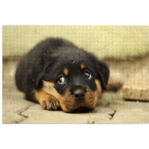Rottweiler Puzzel voor honden, schattige honden, puppy's, kleine huisdieren, puzzel, 1000 stukjes, houten puzzel, familiespel, wanddecoratie