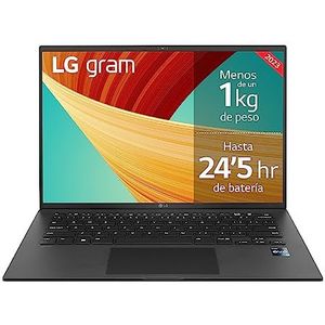 LG Gram 14Z90R-G.AD78B Notebook, 35,6 cm (14 inch) IPS, Intel Core EVO i7 13e generatie, Windows 11 Home, 32 GB RAM, 1 TB SSD, 1 kg, 24,5 uur batterijduur, zwart