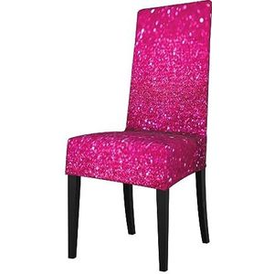 KemEng Stoelhoezen, roze glitter, stoelbeschermer, stretch eetkamerstoelhoes, stoelhoes voor stoelen