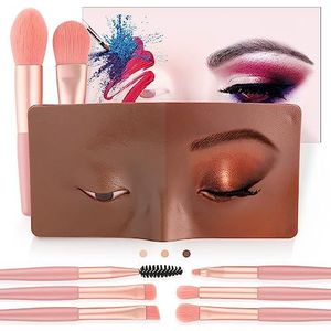 Make-up Praktijk Gezicht Board 3D Realistische Make Up Oefening Masker met make-up borstel (zwart)
