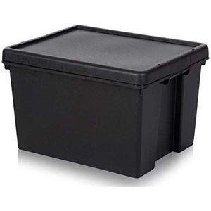 Wham 2 x Bam Heavy Duty Recycling Box - 45 liter met deksel - 49 x 39,5 x 32 cm - zwart