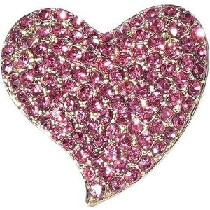 Roze strass hart broche pin - Crystal hart broche badge voor vrouwen als cadeau en decoratie