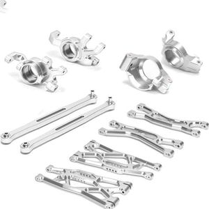 IWBR Voorste Stuurblokken C Hub Suspension Arm Assembly Teen Links 7737 7732 7730 7731 7748 7729 for RC Auto Traxxas 1/5 Xmaxx (Size : As shown Silver 10Pc)