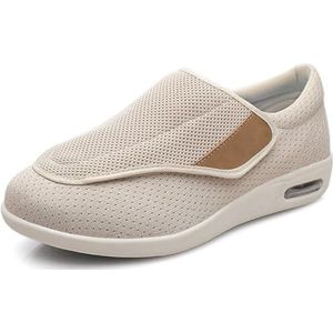 Neuropathie schoenen voor vrouwen, verstelbare extra brede ademende comfortabele, diabetische schoenen voor vrouwen, voor oudere wandelunisex(Beige,37 EU)