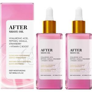 Strawberry Vanilla After Shave Oil for Smooth Skin, After Shave Oil - Strawberry & Vanilla Scent Truly, Prevent Ingrown Hairs & Dryness, Soothe Razor Burn (2 PCS)