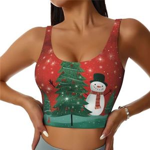Kerstvakantie Print Comfortabel Vrouwen Sport Vest Yoga Workout Vest voor Vrouwen Lichtgewicht Zomer, Zwart, S