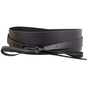 Brede elastische riem for dames met gespleten leer, verstelbare tailleband, korsetriem for jurken, tops, tuniek, obi-stijl, modeaccessoires, rekbare comfortabele tailleband for casual outfits.(125cm_B