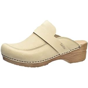 Sanita - Knaus Mule Clog - Klomp - Beige - Originele handgemaakte flexibele leren klomp voor dames