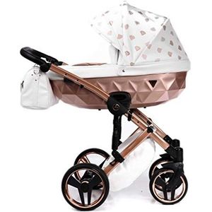 Junama kinderwagen Isofix 2in1 3in1 Glow van Lux4Kids White 01 3in1 (inclusief autostoeltje)