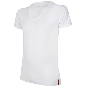 Undiemeister® Witte Slim Fit Heren T-Shirt met Diepe V-Hals en Korte Mouwen - Chalk White - Maat XL