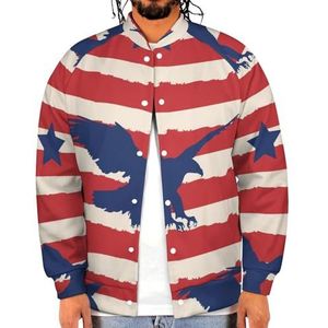 American Eagle Patroon Grappige Mannen Baseball Jacket Gedrukt Jas Zachte Sweatshirt Voor Lente Herfst